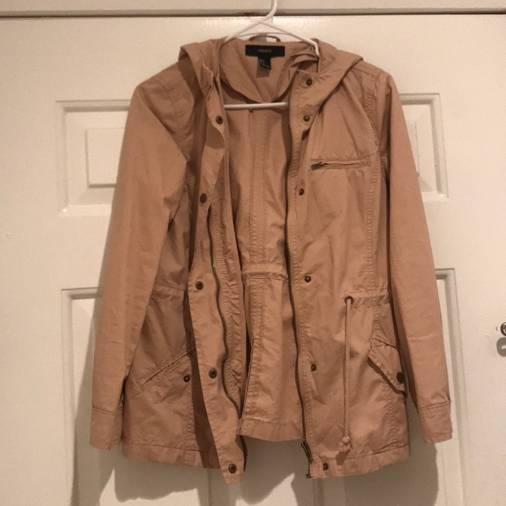 Beige jacket, stylish, hoodie